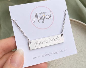Ghost Host Necklace | Silver Waterproof & Tarnish Resistant Jewellery | Halloween Jewelry | Theme Park Gift | Haunted Mansion Outfit