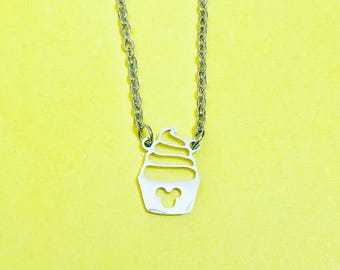 Pineapple Swirl Necklace | Waterproof and Tarnish Resistant Jewellery | Theme Park Accessories | Snack Gifts