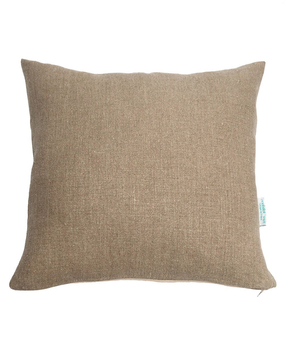 Coussin Made in France en Lin Français, Uni Naturel 40x40cm, Fabrication Française