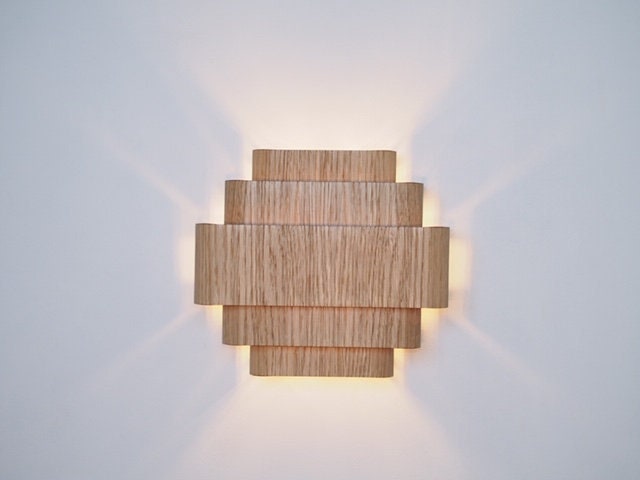 Applique Murale Made in France. Design, Style Art Déco, Scandinave en Bois. Entièrement Fabriquée Da