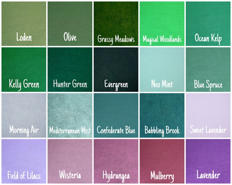 Your Choice 2 Colours DIY Flowers and Succulents Craft Supply Set of 72 Felt Flower Petal Die Cuts Wool Blend Felt DIY Crafts
