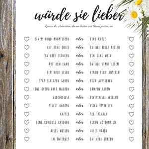 Hochzeitsspiel Fragen Hochzeit Übereinstimmungsspiel - Etsy