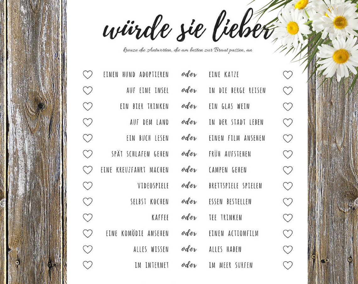 Hochzeitsspiele Deutsch Übereinstimmungsspiel Hochzeitsspiel Fragen
