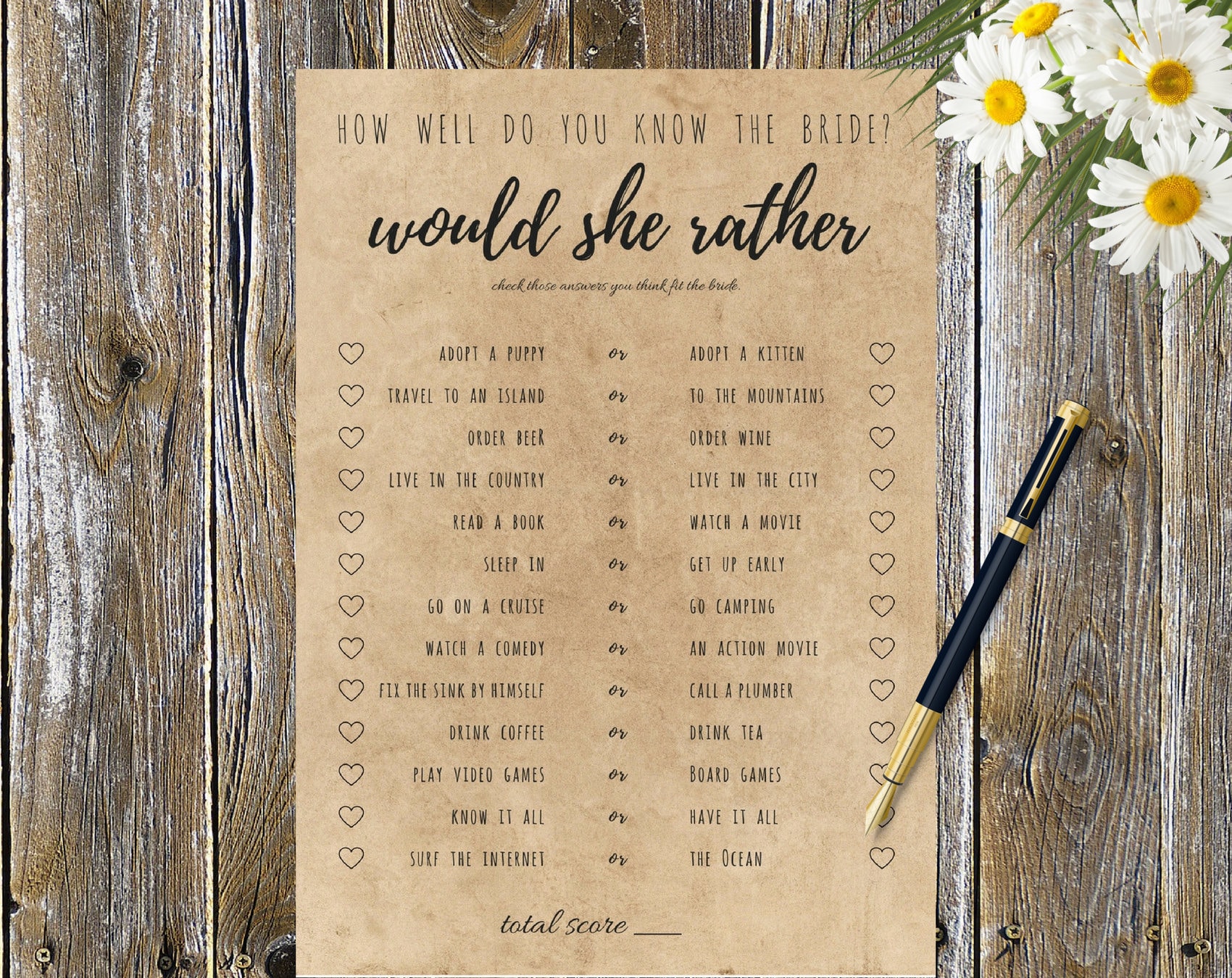 Would She Rather Wedding Game Wedding Shower Game Question - Etsy Australia