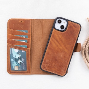 Capa carteira de couro de flor integral para iPhone 14 Pro Max (6,7"), Pro (6,1"), Plus, 14 (6,1"), Magsafe e RFID, capa luxuosa