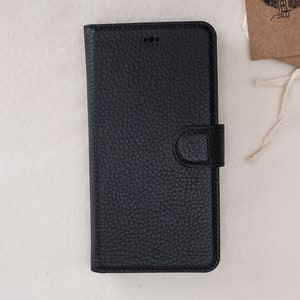 iPhone XR Black Detachable Wallet Case, Genuine Leather Case for iPhone XR, Free Shipping image 2