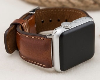 Brown Leather Apple watch strap for Apple watch 1-9, Ultra, Free Shipping