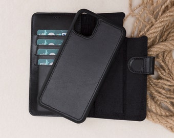 Iphone 12 Pro Max (6.7") Black Detachable Wallet Case, Free Shipping