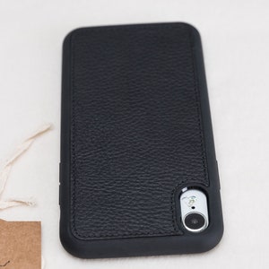 iPhone XR Black Detachable Wallet Case, Genuine Leather Case for iPhone XR, Free Shipping image 6