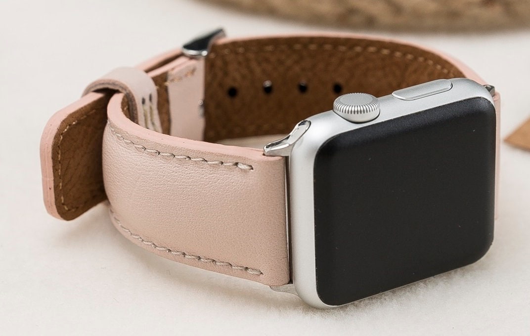 Nude leather apple watch deals band