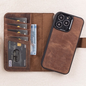 Funda de cuero desmontable tipo billetera para iPhone 13 Pro Max (6,7"), compatible con Magsafe, envío gratuito