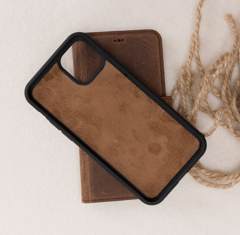 5.4 Free Shipping Iphone 12 Mini Antic Brown Detachable Wallet Case
