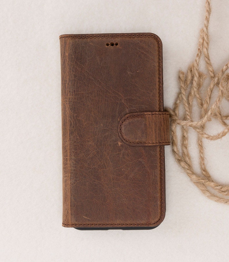 5.4 Free Shipping Iphone 12 Mini Antic Brown Detachable Wallet Case