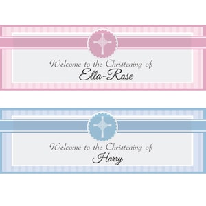 2 Personalised Birthday, Christening, Baptism, Naming Day, Baby Shower Banner