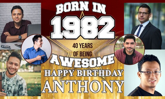Banner Di Compleanno Personalizzato Con Foto, Nome Ed Età, 150x90 Cm, Per Interni/Esterni, Oro Rosa E Argento - 3