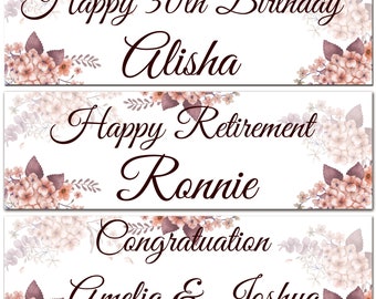 2 personalised birthday banner retirement wedding celebration party poster