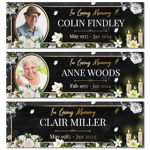 Personalised funeral banner photo funeral Sign In Loving Memory Memorial service, Funeral tribute ceremony poster Rest in Peace