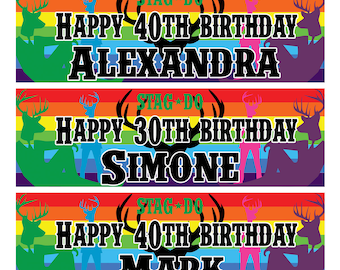 2 Personalised Birthday Banner Stag Do Adults Man Party Wedding Decorations -18th 21st 30th 40th 50th 60th 70th 80th birthday decorations
