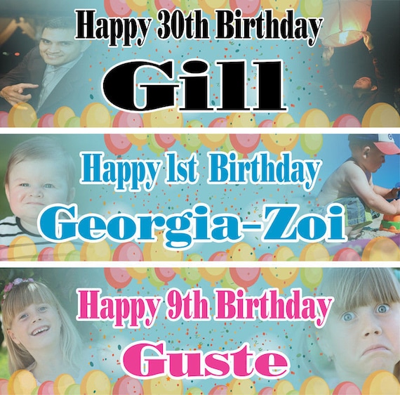 2 Personalisierte Geburtstagsbanner – Ca. 60x180 Cm, Papier-Dekoration