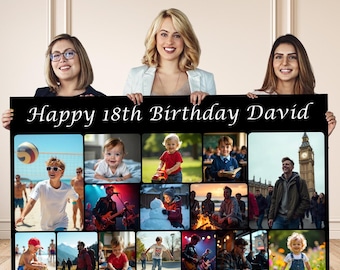Personalised Photo birthday banner background backdrop children adults event party wedding decoration poster 150x90cm
