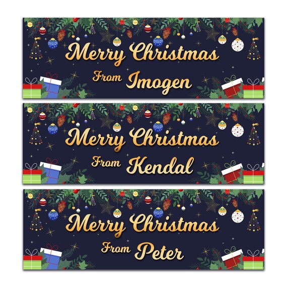 2 Personalisierte Weihnachtsbanner – Mit Weihnachtsmann & Rentier, Für Kinder & Party | Innenbereich, Ca. 30x90 Cm