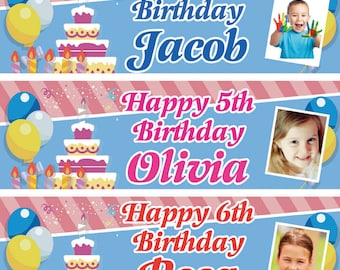 2 Personalised Birthday Banner photo Cake Adults Children Party decoration