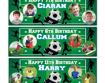 Personalised Happy Birthday Photo Banner Outdoor Football Stadum Custom Photo Name Age Poster Kids Children Boy Party Banner Gift Decoration