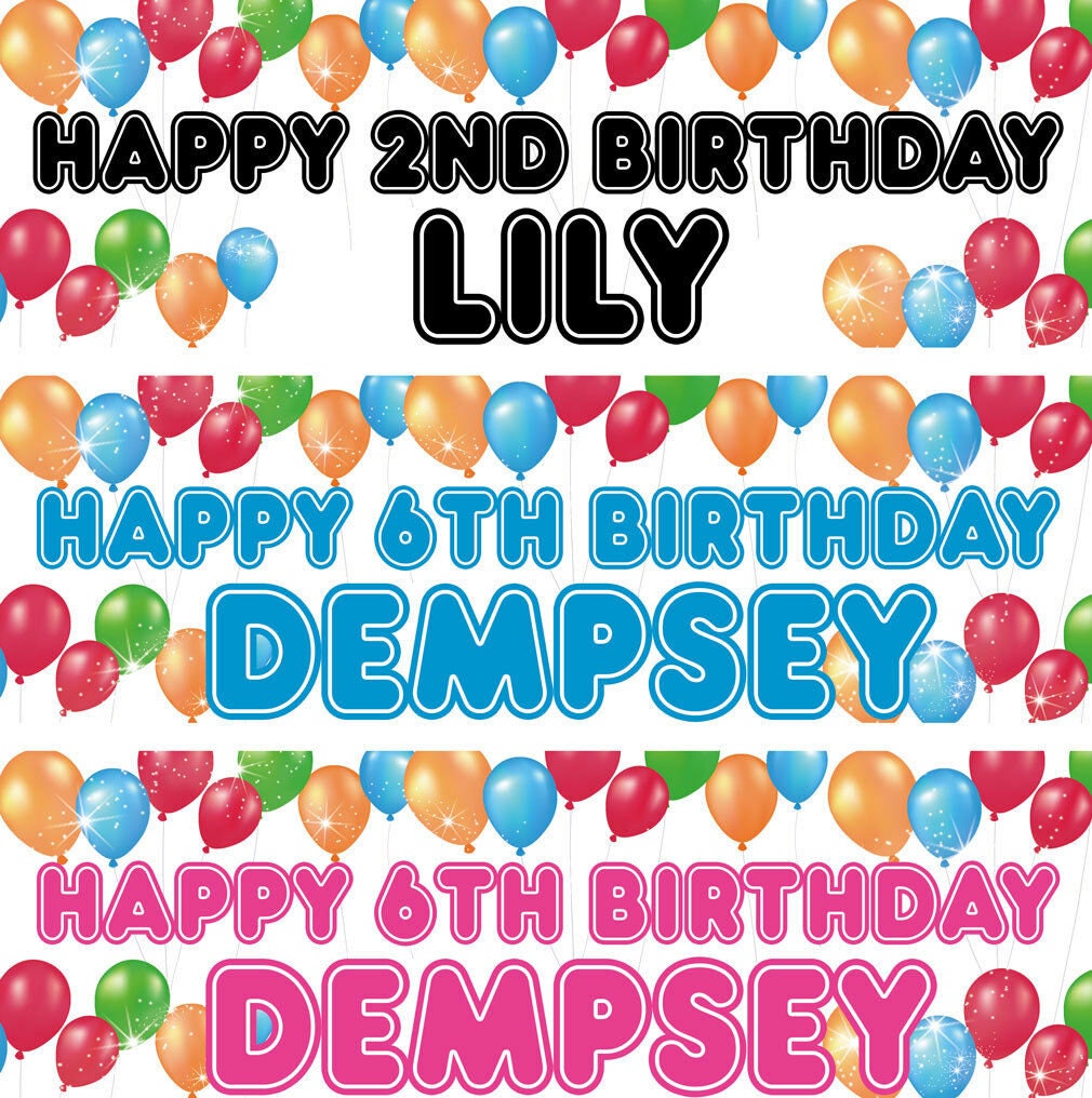 Details about 2 Personalised Birthday Banner Balloon Children Adults Party Decorator Poster Details about 2 Personalised Birthday Banner Balloon Children Adults Party Decorator Poster