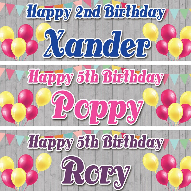 2 Personalised Birthday Banner Balloon Adult Party 18th 21st Etsy UK