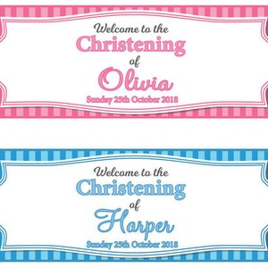 2 Personalised Birthday, Christening, Baptism, Naming Day, Baby Shower Banner