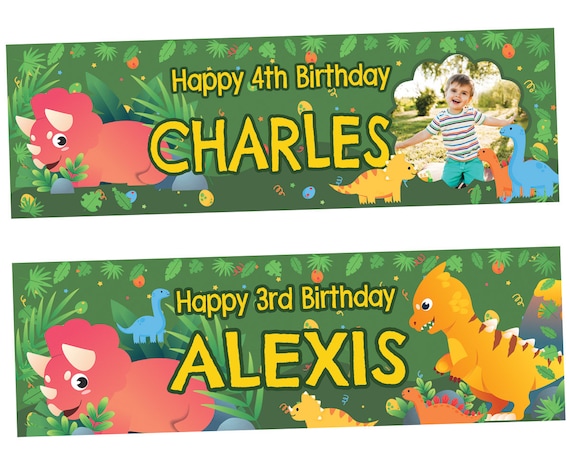 2 Striscioni Di Compleanno Personalizzati Per Bambini E Ragazzi – Nome Ed Età Su Carta, Design Su Misura, Piccole Dimensioni - 4