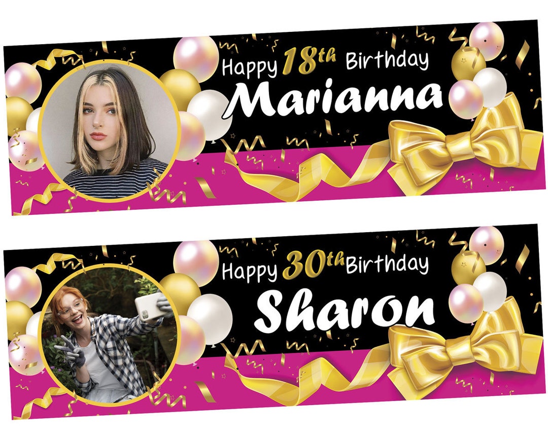 2 Personalisierte Geburtstags-Banner – Individuell Mit Namen & Alter, Für Indoor-Partys, Ca. 30x90 Cm