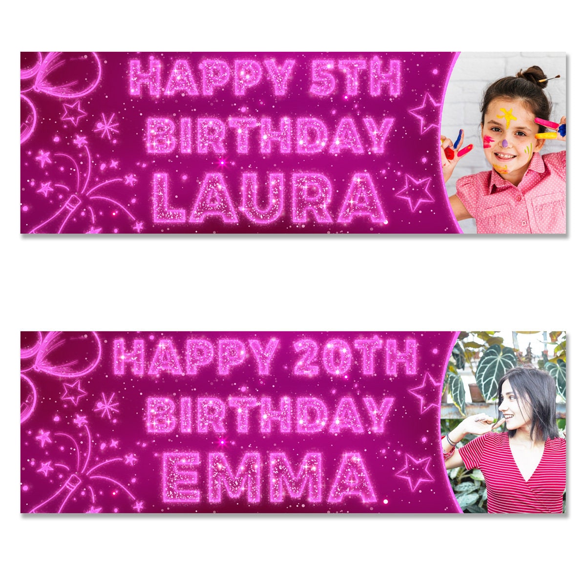 Personalized Birthday Banner - 6ft Photo Celebration Poster For Any Occasion, Custom Text