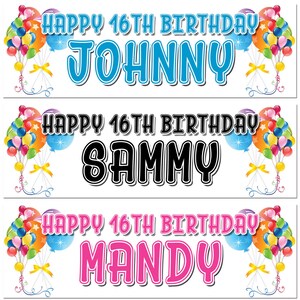 Details about 2 Personalised Birthday Banner Balloon Children Adults Party Decorator Poster Details about 2 Personalised Birthday Banner Balloon Children Adults Party Decorator Poster