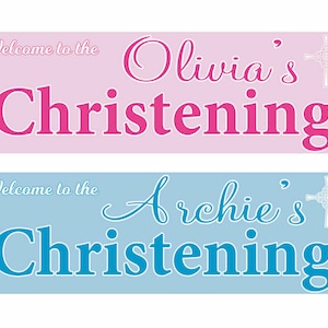 2 Personalised Birthday, Christening, Baptism, Naming Day, Baby Shower Banner