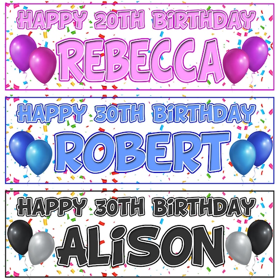 Details about 2 Personalised Birthday Banner Balloon Children Adults Party Decorator Poster Details about 2 Personalised Birthday Banner Balloon Children Adults Party Decorator Poster