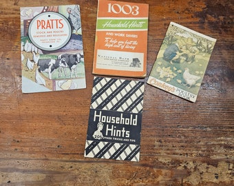 Four Vintage Poultry and Household Hints Books or Booklets