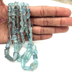 1 Strands 100% Natural Aquamarine faceted tumble Beads, blue aquamarine Faceted Nuggets Beads, AAA Quality,blue Aquamarine necklace beads
