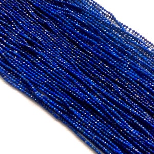 Perles rondelles facettées en lapis-lazuli naturel - 2,5 mm, 13&quot; brin