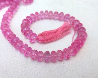 1 Strands 10''Inch Natural Pink Topaz Beads, Faceted Topaz Beads, AAA Quality Beads, Rondelle Beads Loose Gemstone Topaz Beads, Coated Beads