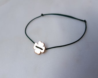 14K solid yellow/rose gold or 925 sterling silver, clover bracelet "Wandering clover"