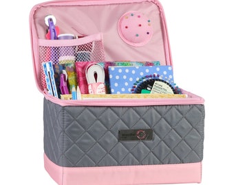 and Tools Crate Tote for Shopping & School Everything Mary Collapsible Cart Organizer Pink Teachers Storage for Supplies Art