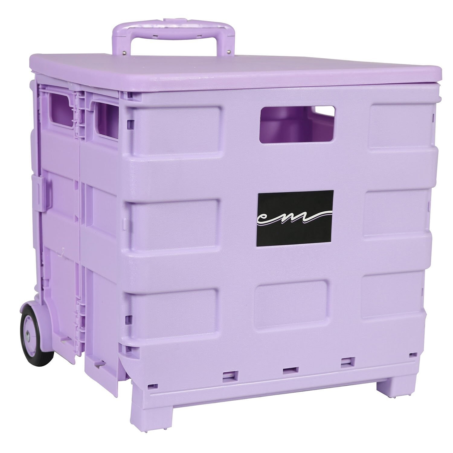 Everything Mary Plastic Collapsible Cart, Purple - Crate Tote for Sho…