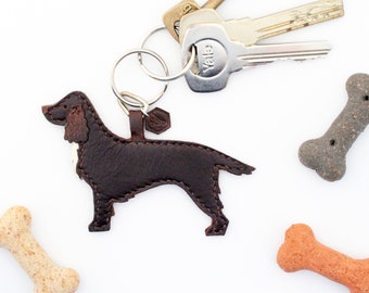 Custom Cocker Spaniel Keyring, Show Cocker Spaniel, Spaniel Gift, Handstitched Leather Keyring, Cocker Spaniel, Dog mom, Cocker, Spaniels