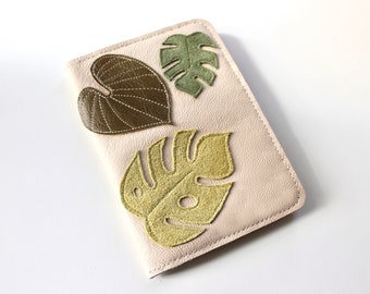 Leather Passport Holder Monstera Leaf, Cheese Plant Passport Cover, Passport Case, Ladies Travel Gift, Plant Lady, Botanical, Vacation Gift