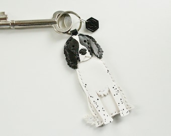 Custom Leather Springer Spaniel Keyring: Bespoke Dog Breed Gift