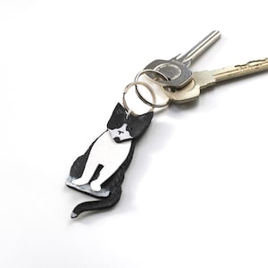 CUSTOMISABLE Cat Keychain, Leather Cat Keyring, Cat Bag Charm, Cat Gift, Bespoke gift, Pet Keepsake, Cat Accessories, Kitten, Kitty, Cats