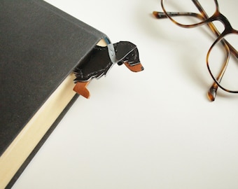 Miniature Dachshund Bookmark, Long-Haired Dachshund, Dog Bookmark, Custom Leather Bookmark, Sausage Dog Bookmark, Wire-haired Sausage Dog