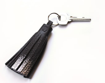 Leather Keyring, Leather Keychain, Handcrafted Key Tassel, Bag Tassel, Keys, Leather Tassel, Housewarming Gift, Tassel, Rose Gold Keyring