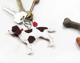Springer Spaniel Keyring, Springer Spaniel, Leather Keychain, English Springer Spaniel, Sproker Spaniel, Dog Bag Charm, Spaniel Xmas gift